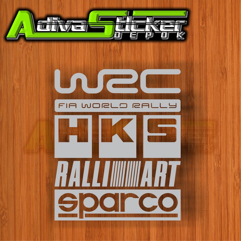 stiker sticker mobil set racing wrc ralliart hks set