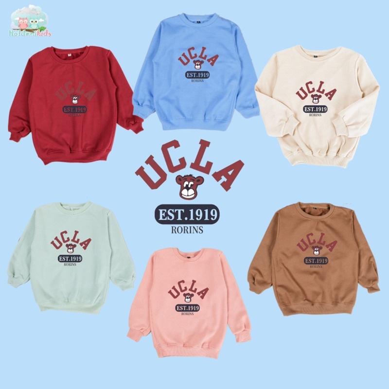 Sweater anak crewneck oversize laki laki cowok perempuan cewek switer import korea usia 1-6 tahun Un
