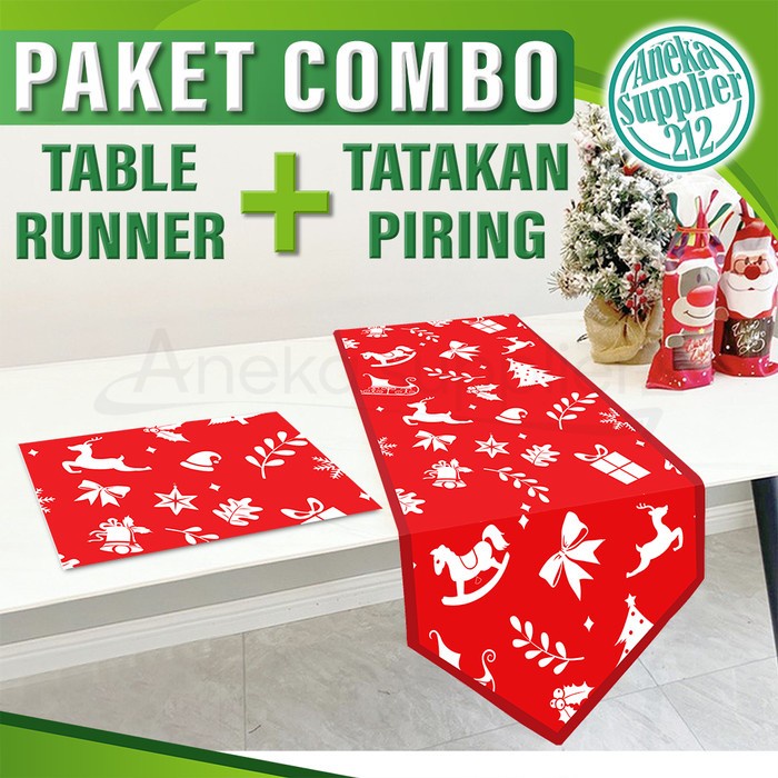 Paket Bundling Table Runner - Tatakan Piring NATAL
