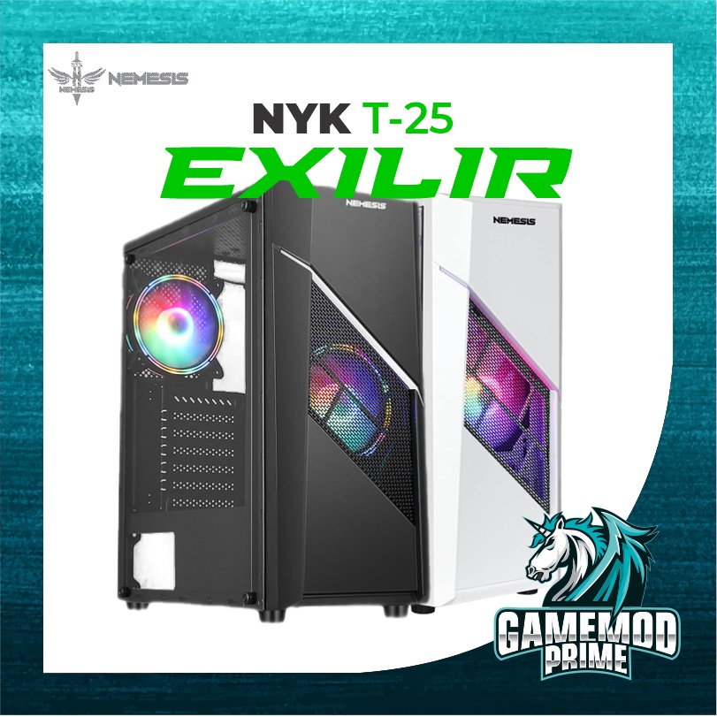 CPU CASE GAMING Casing NYK T25 EXILIR MAGNETIC TEMPERED GLASS ATX T-25