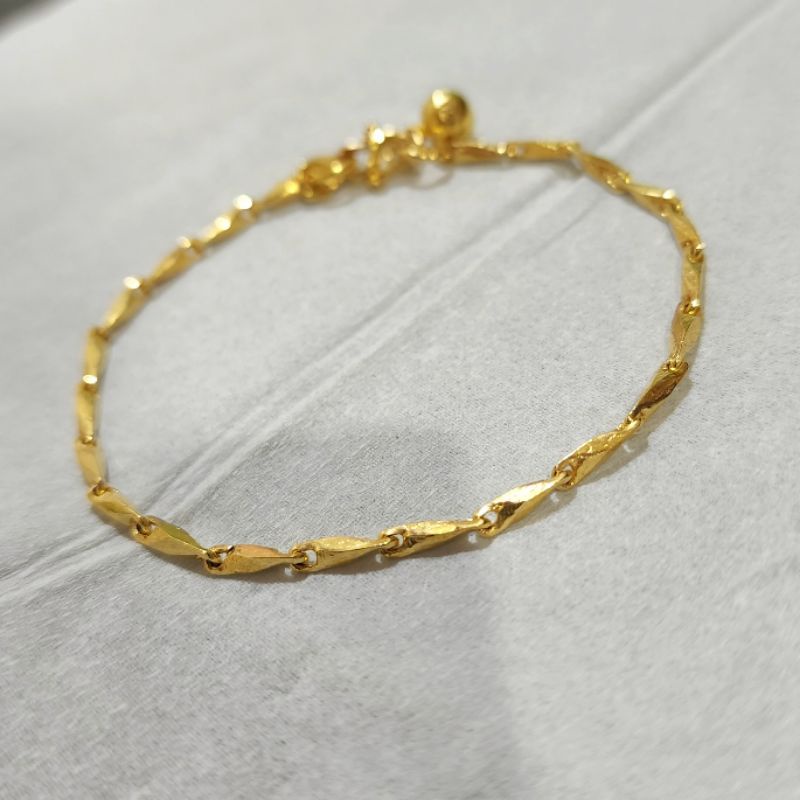 Gelang Padi Halus Lapis Emas Kuning 24k