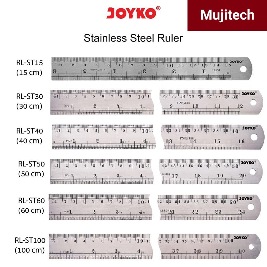 

PENGGARIS BESI STAINLESS STEEL RL ST 15CM - 100CM RULER JOYKO