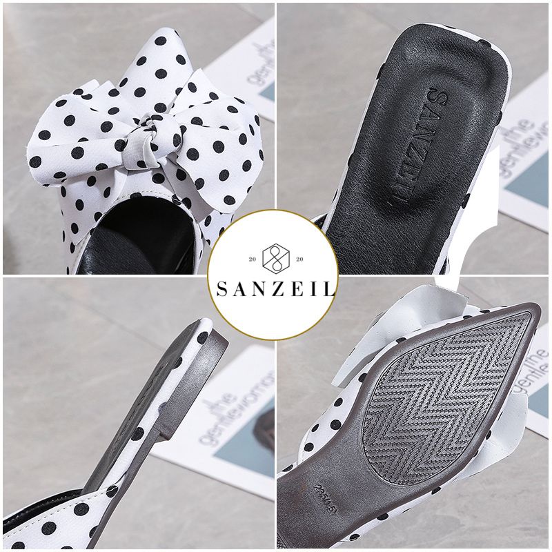 [COD] 3191 SANZEIL Lita Sandal Mules Kasual Import Wanita Dengan Acc Pita