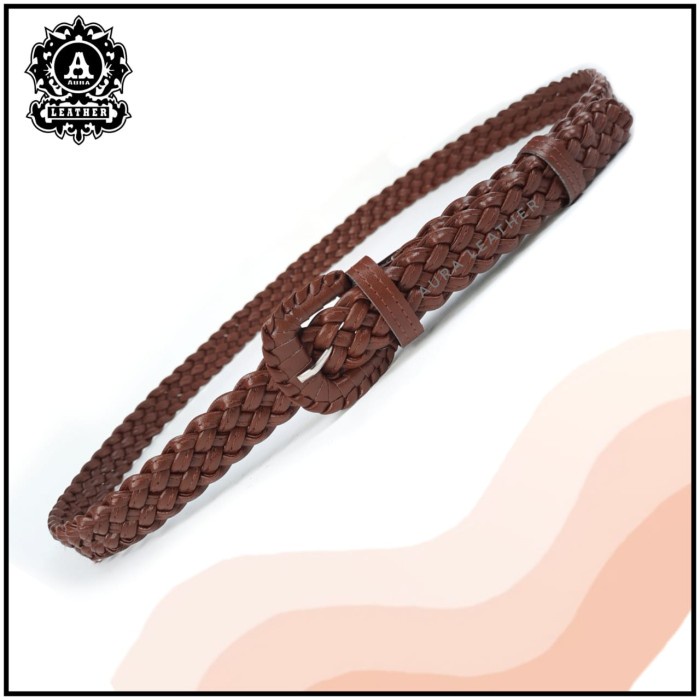 Ikat Pinggang Wanita IKAT PINGGANG WANITA JALINAN KEPANG CANTIK - Cokelat(V4P1) Belt Mutiara Ikat Pi
