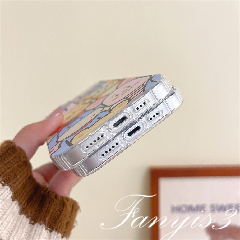 Compatible For iPhone 14 13 12 11 Pro Max X XR Xs Max 8 7 6 6s Plus SE 2020 Kompatibel Untuk Kartun Animasi Warna Lensa Phone Case Bening TPU Soft Cover Pelindung