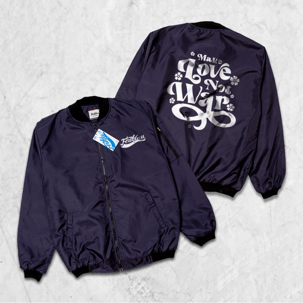Fortglass Jaket Bomber Gafi Love Jaket pria Lengan Panjang