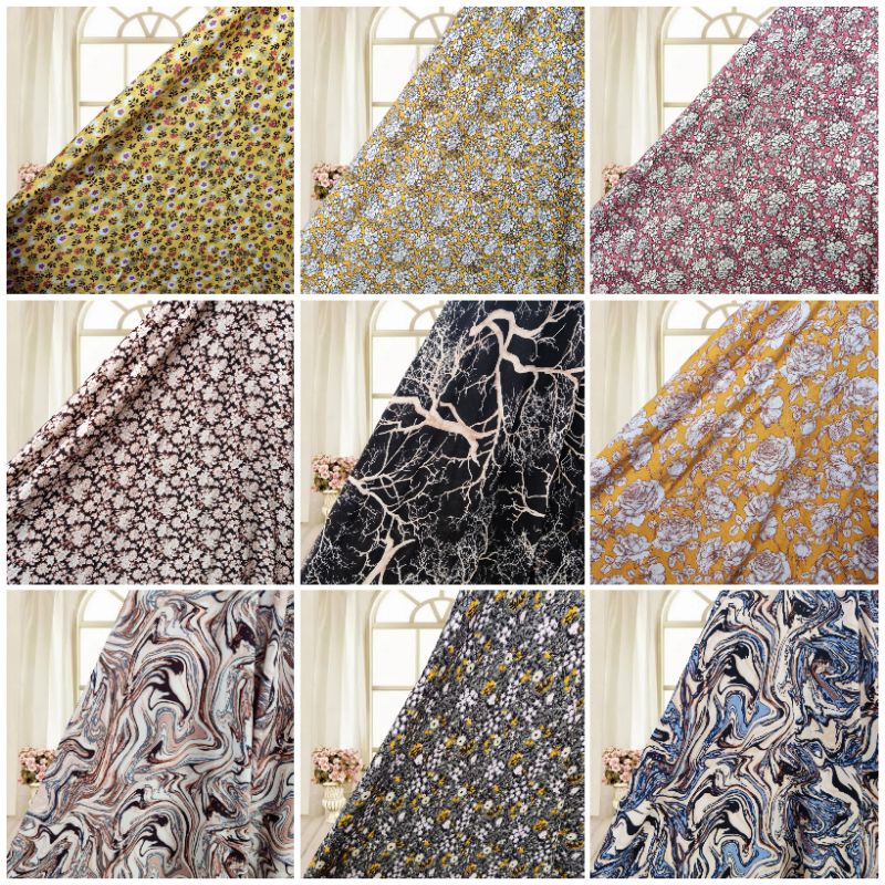 Kain Katun Rayon Motif Viscose  Premium (Harga 0,5 Meter)