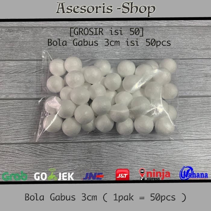 

BOLA GABUS STYROFOAM UKURAN 3CM ISI 50PCS