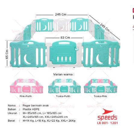 SPEEDS Pagar Anak Pagar Bayi Babyfence Playfence Prosotan Kuda Kudaan Anak Baby Fence 001-M1201