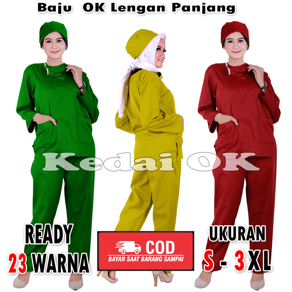 SERAGAM JAGA MEDIS / BAJU OK / BAJU PERAWAT / BAJU BIDAN / MODEL KEKINIAN