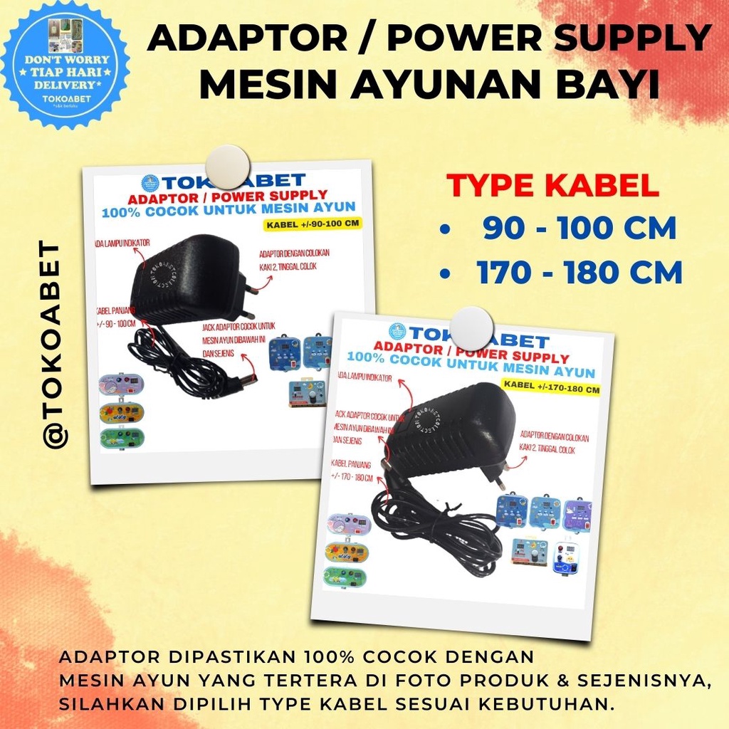 ADAPTOR POWER SUPPLY Mesin Ayunan Bayi Otomatis Elektrik UBABY GT BABY SANXIXING SUPERBABY FBBABY SPACEBABY sebagai Perlengkapan Tidur Bayi sesuai Kebutuhan Baby TOKOABET