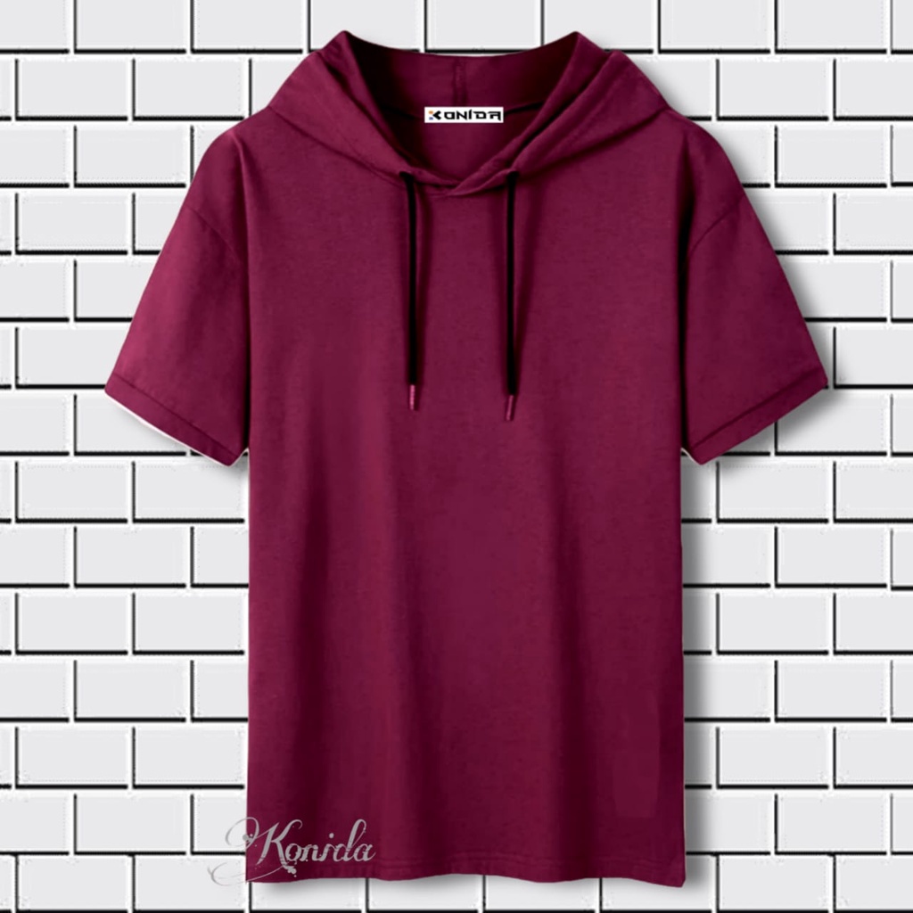 Baju Kaos Hoodie Pria Lengan Pendek Koas Kupluk Jaket Hoodie