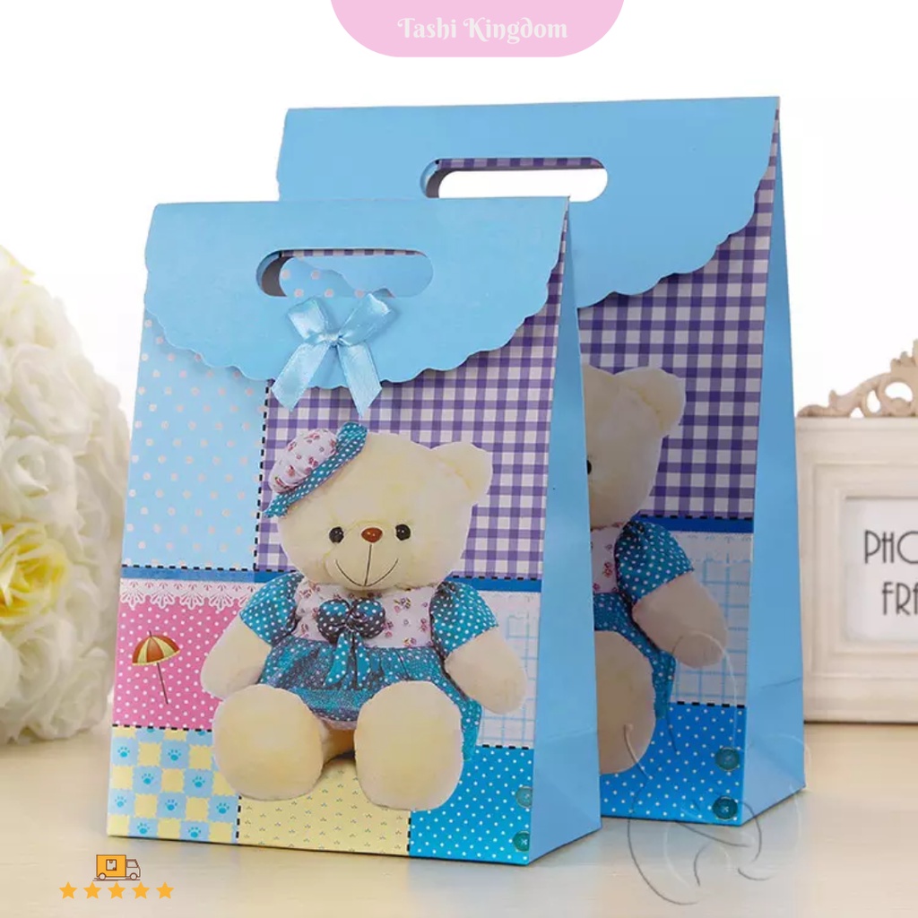 

Paper Bag bear Kado , Paper bag kado ultah , kantong bungkus kado , kertas kado , paperbag ulang tahun , kantong lahiran baby