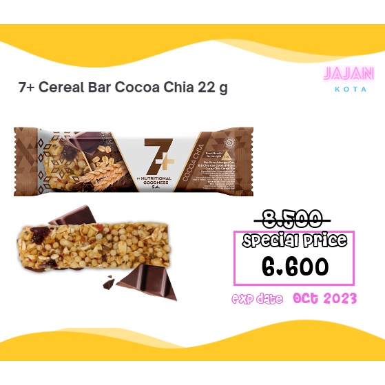 Jual 7+ Cereal Bar Cocoa Chia 22 g Shopee Indonesia