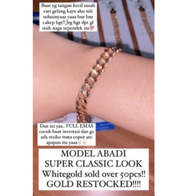 ACC GELANG SISIK NAGA GOLD - EMAS ASLI 6K/300 MURAH