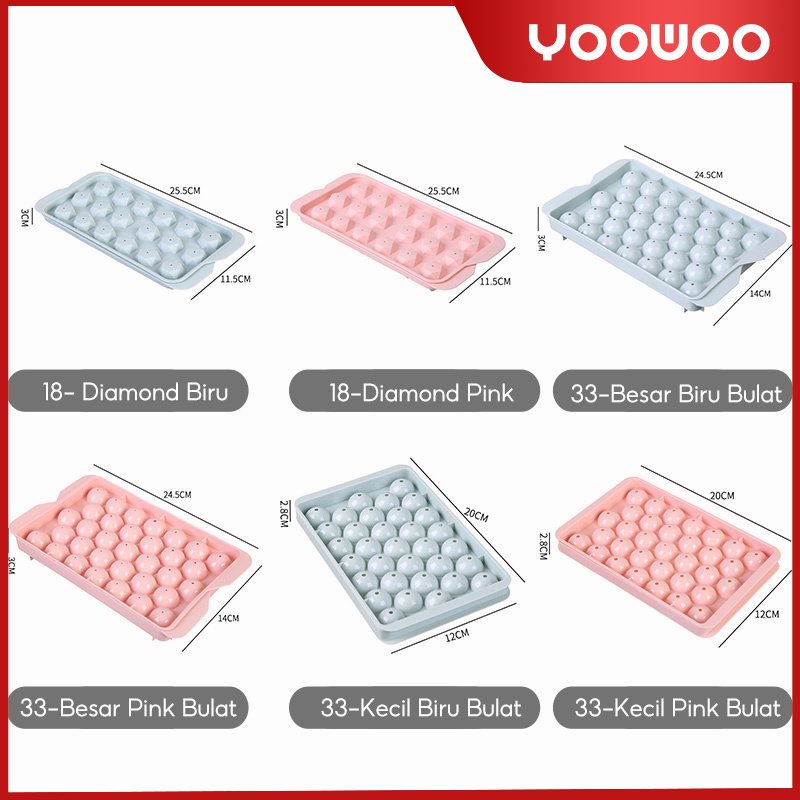 Cetakan es batu bulat / cetakan es 33grid dan 18grid / alat cetak puding / alat cetak jelly / ice cube / cetakan bentuk bola dan diamond