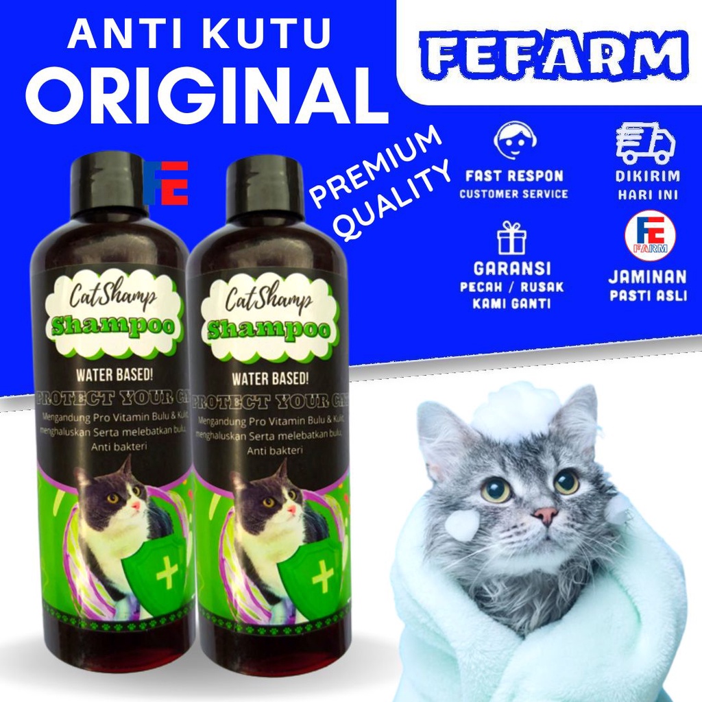 Cat Shamp 250ML Shampoo Kucing Anjing Kelinci ANTI KUTU &amp; JAMUR AMPUH TERLARIS FEFARM