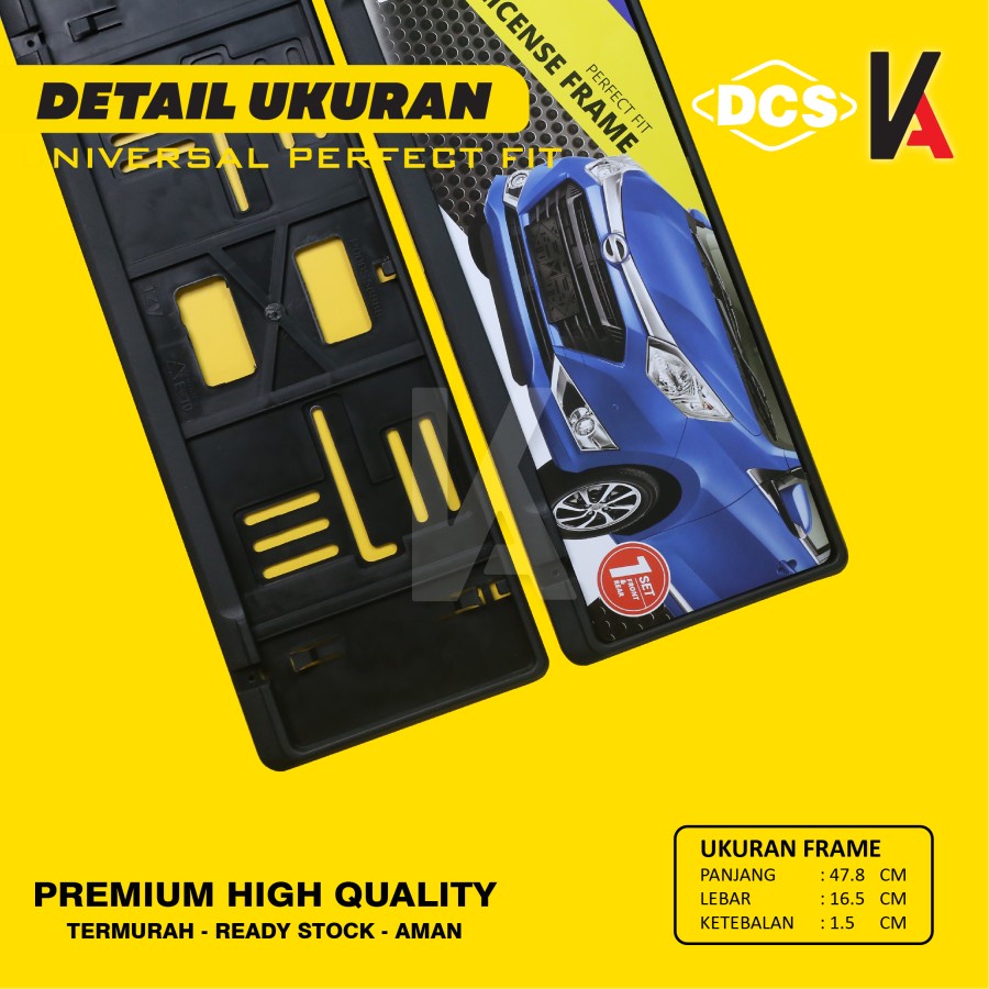 DCS Cover / Dudukan / Tempat / Frame / Breket / Bingkai / Rumah / Tatakan Plat Nomor Mobil Model Slip Ori (Hitam)