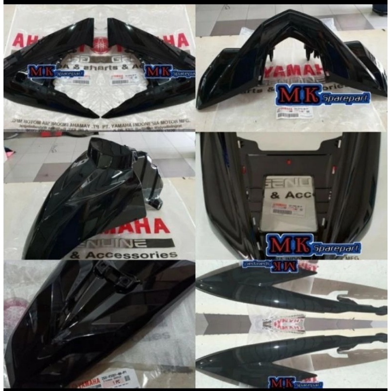 COVER BODY HALUS YAMAHA MIO SOUL GT 125 FULL SET HITAM ORIGINAL YGP