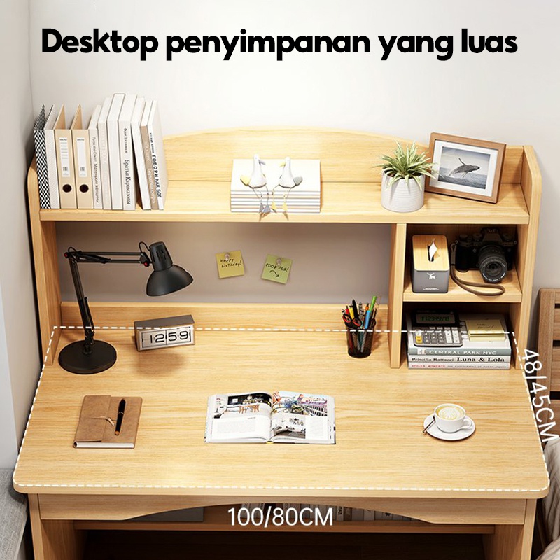 KUCA Meja Belajar Kerja Meja Kantor Meja Komputer Persegi Panjang Meja Kamar Tidur Sederhana Meja [ Garansi lima tahun ]-2