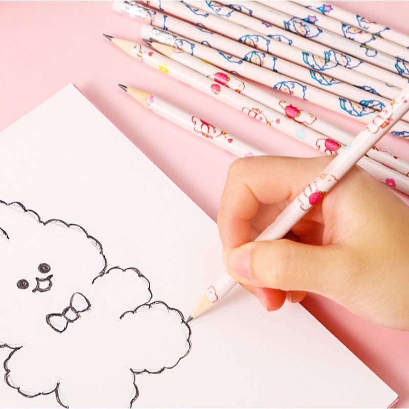 Pencil Lucu motif isi 6PCS / Pencil sekolah set isi 6pcs / pencil penghapus / pencil anak lucu