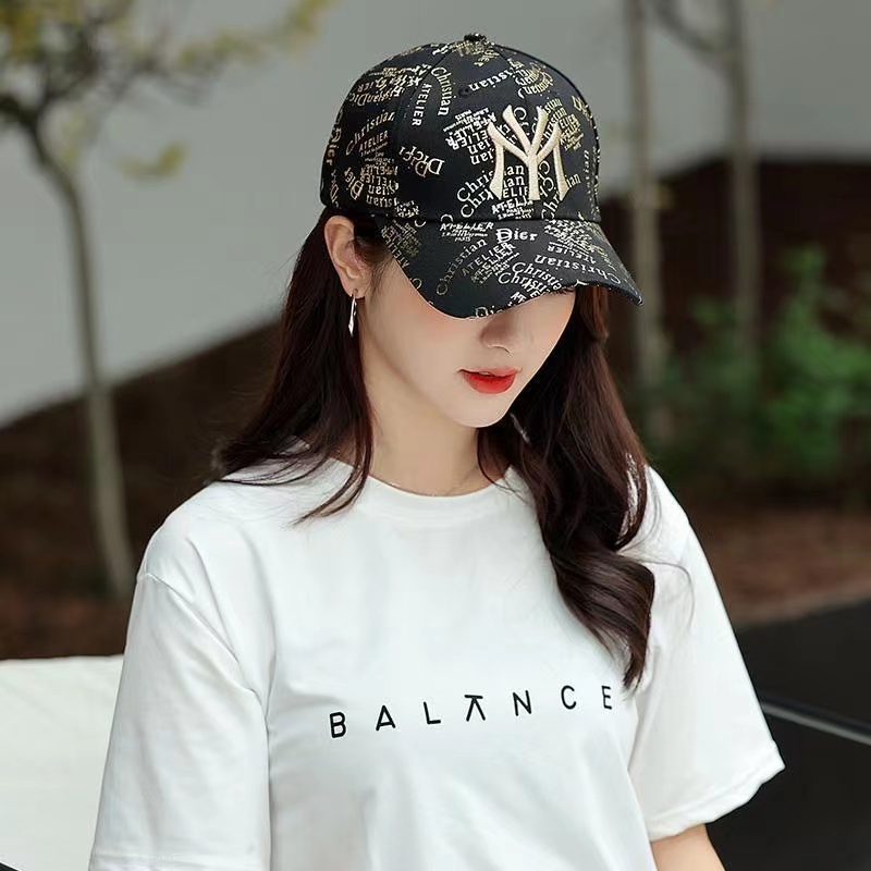 High-quality MY Bordir Dicetak Topi baseball Untuk Wanita Pria fashion Surat Serbaguna Graffiti Kerai Topi Olahraga Luar Ruangan Topi Yang Dapat Disesuaikan