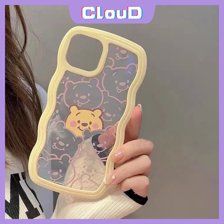 Casing Kartun Tepi Bergelombang Lembut Transparan Realme 8i C35 C33 C20 C25 C25Y C20A C30 C15 C21Y C12 C11 C25s 8 8Pro 7 C1 10 9 9Pro+C3 7i 9i 5i 6i 5 Cute Winnie The Pooh Shockproof Cover