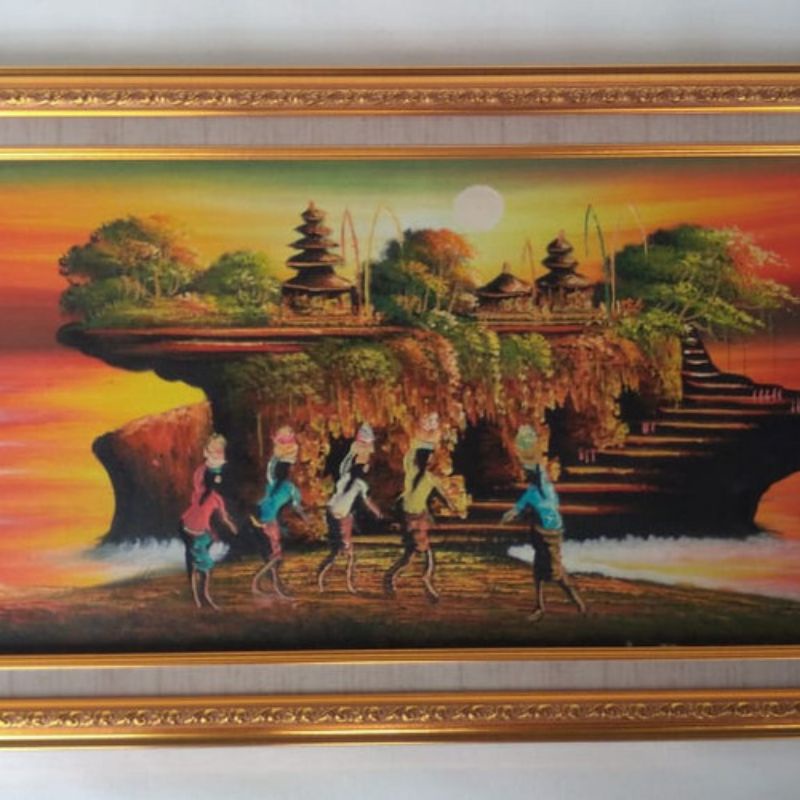 Lukisan Pemandangan Bali orang Aesthetic