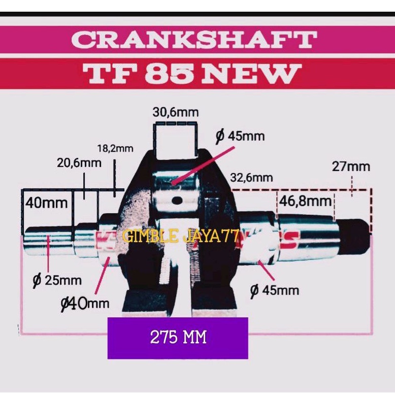 TF 85 MLY CRANKSHAFT AS KRUK UNTUK MESIN DIESEL YANMAR