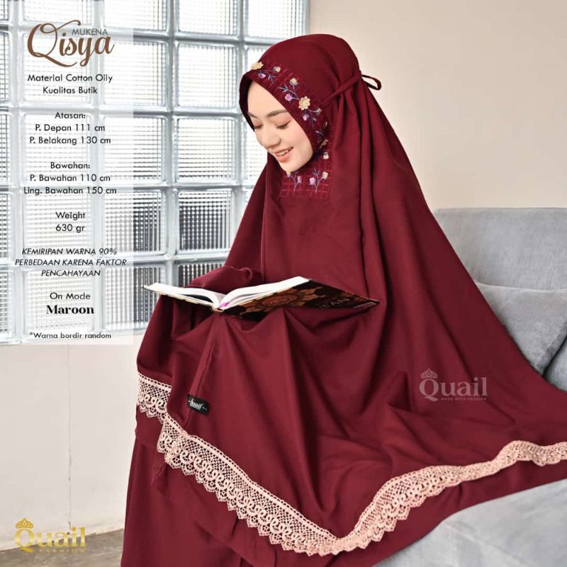RESTOCK Mukenah Boridr mix Renda Quail Model QISYA