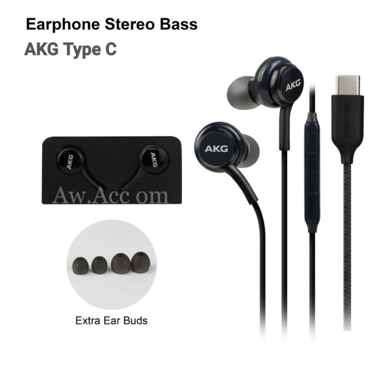 Earphone Samsung Type C AKG Headset Extra Bass Type C Samsung M52/A33/A53/A73/S10/ S10+/ Note 10/ S20 S20+ S21 FE M51