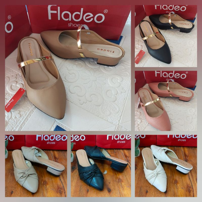 Sandal Wedges Mules Wanita Brand Fladeo Original 100% Kondangan Seserahan