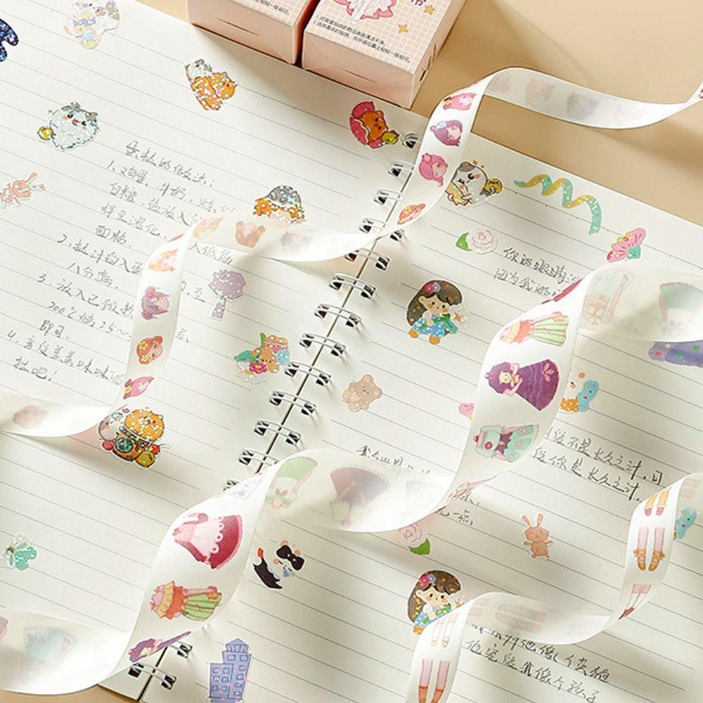 [Elegan] Kecantikan Dress Up Tape Stiker Kartun 3roll Aesthetic Mainan Anak Akun Tangan Jurnal DIY Stiker Dekoratif