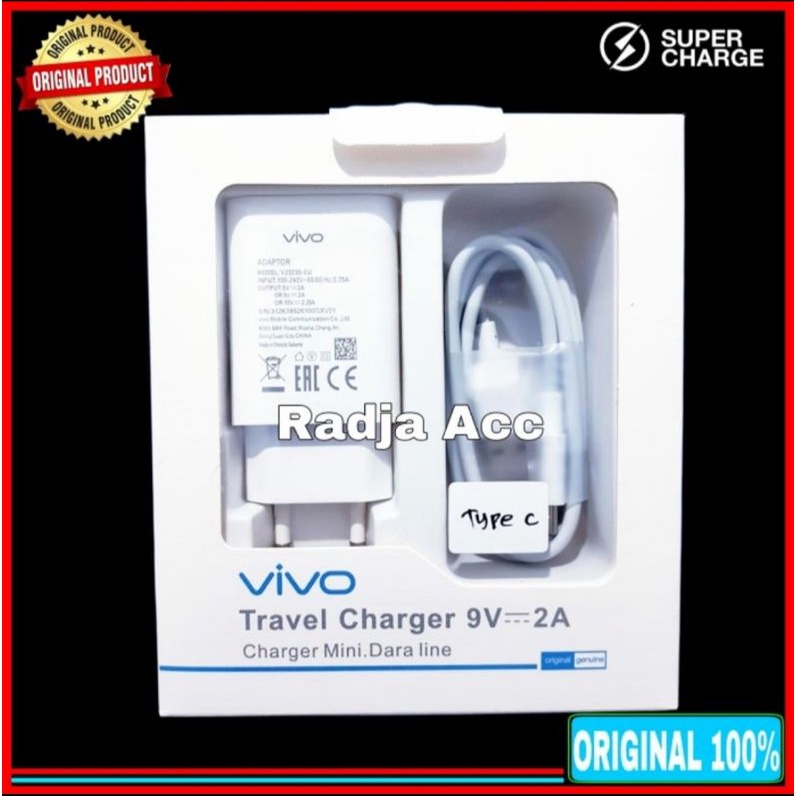 Charger Vivo Y16 Y22 USB C ORIGINAL 100% Fast Charging 18 Watt Type C