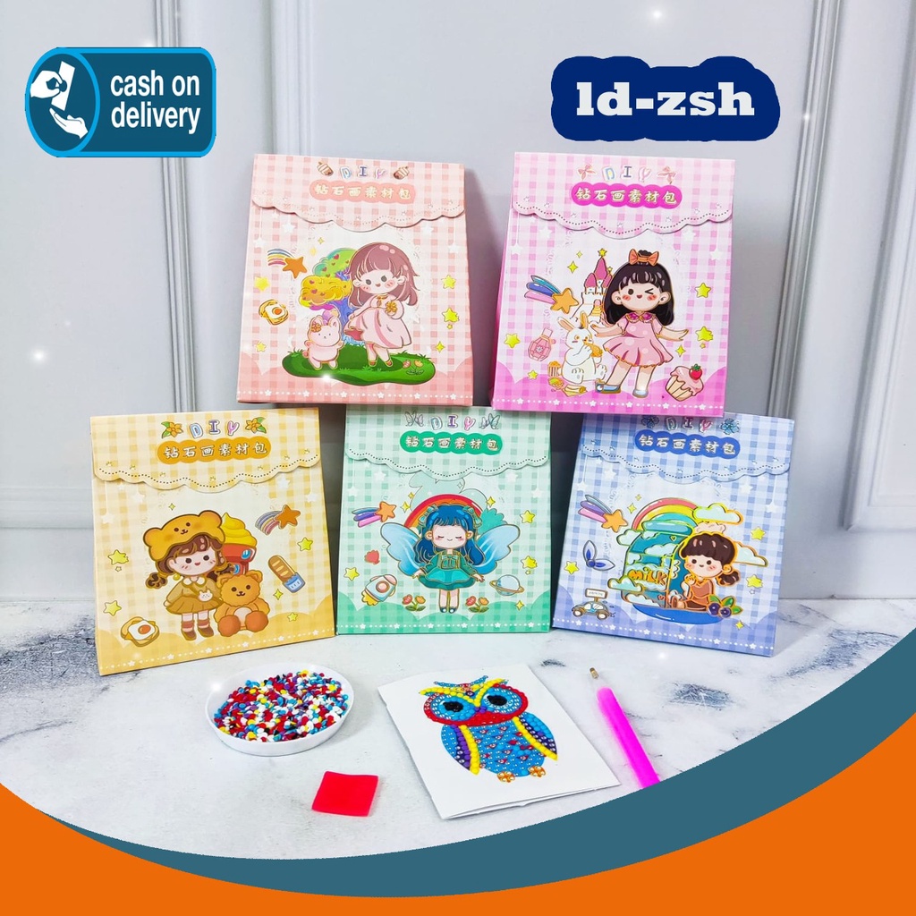 

Paket DIY DIAMOND PAINTING kreatifitas anak tTEMPEL MANIK LD-ZSH503 Set Daily Manual Cute Pattern Decorative Tape Sticker Gift Box