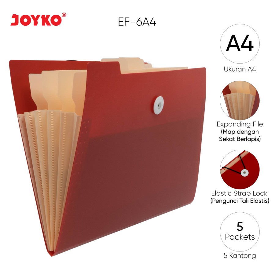 

Joyko Expanding File A4 5 Pockets / Map Dokumen Harmonika Joyko EF-6A4