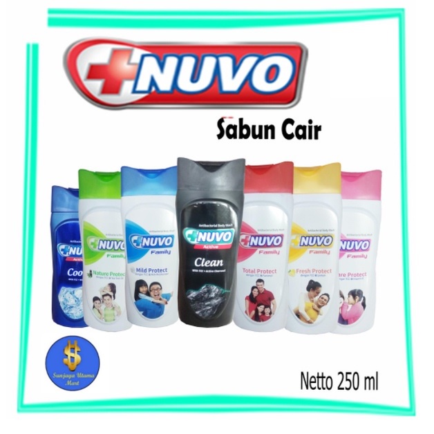 Nuvo Sabun Cair Botol 250ml All Variant-Sabun Mandi Nuvo Botol
