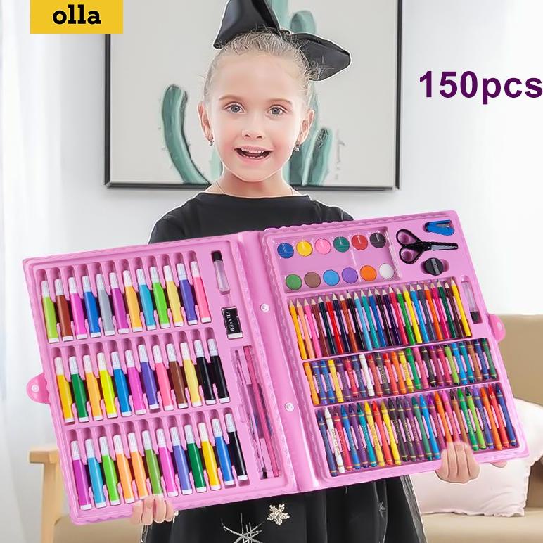 

BISA COD Olla Oil Pastel 150/168PCS Krayon Set Pensil Warna & Alat Menggambar / Alat Tulis & Menggambar 150 in 1