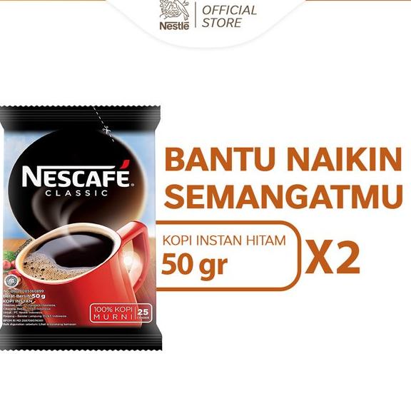 

[BISA COD] NESCAFE CLASSIC Kopi Instan Kopi Hitam Sachet Bag 50g x 2pcs