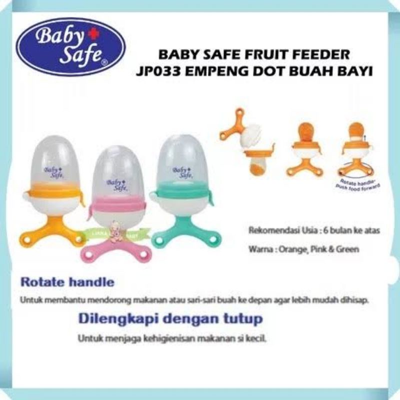 Baby Safe Food Feeder JP033 - Babysafe Teeher Dot Buah Bayi - Empeng Dot Gigitan Buah Bayi