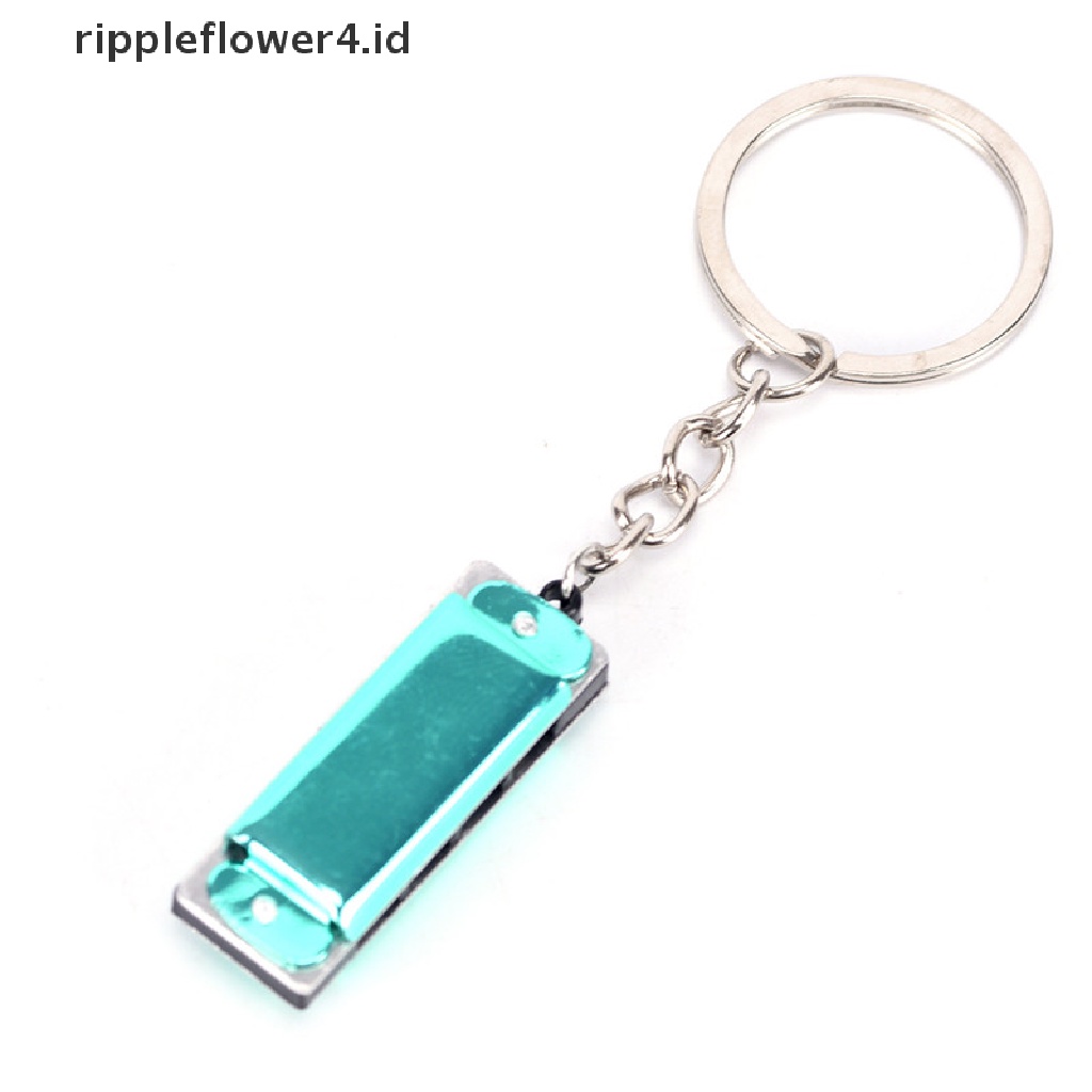 {rippleflower4.id} Warna Random Gantungan Kunci Harmonika Mini Mulut Organ Keyring Tergantung Rad Silver Nada~