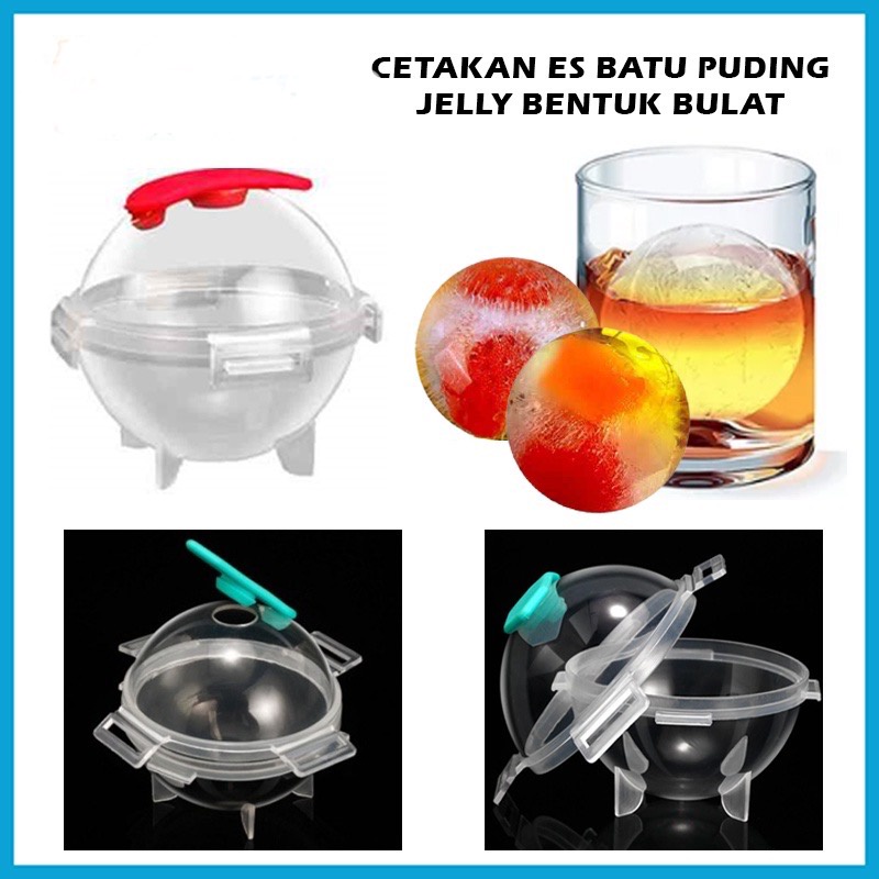 Cetakan Es Batu Model Bulat Jumbo 5cm / Tempat Cetak Puding Agar Jelly Cokelat Gelatin / Ice Mold Bentuk Bola Cristal / Round Ball Ice Maker Baki Freezer Bar Pesta Kristal