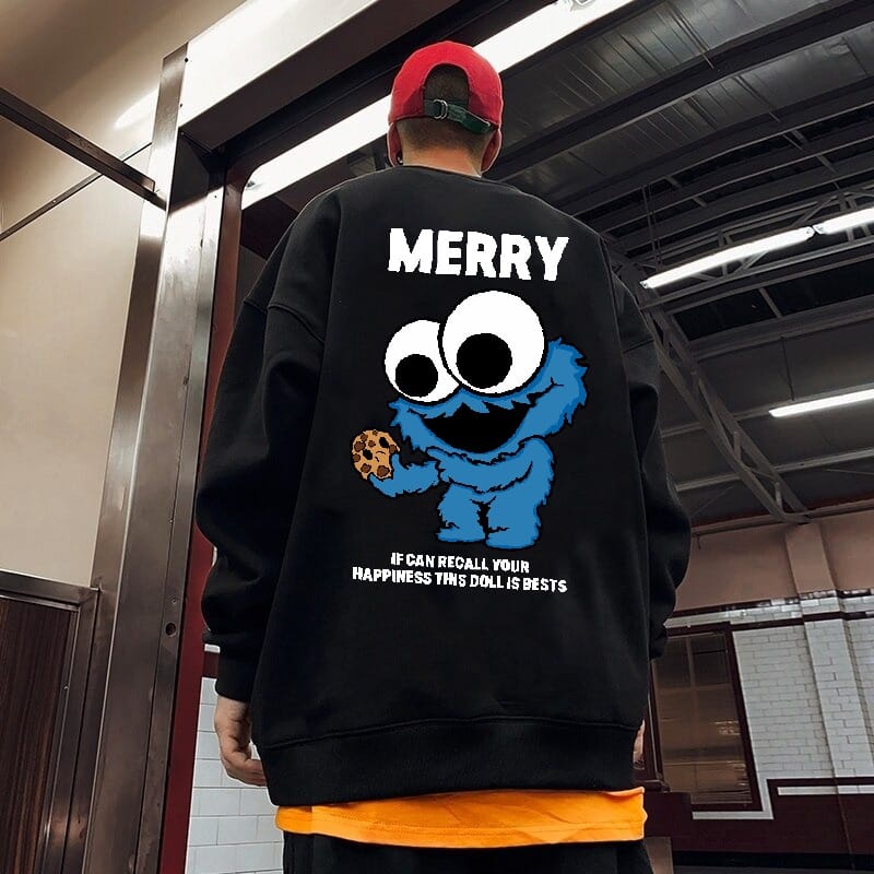 Sweater Basic Crewneck MERRY Pria Wanita bahan Fleece Tebal Ukuran S M L XL XXL XXXL