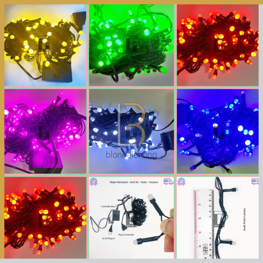 Lampu Hias Pohon Natal Warm White Kuning Warna Warni Rgb Aesthetic Tirai Gantung Dekorasi Hiasan Dec