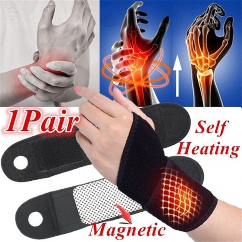 Self-heating Magnet Wrist Support Brace Guard Protector Pad Musim Dingin Tetap Hangat Band Olahraga Pelindung Gear Bracers