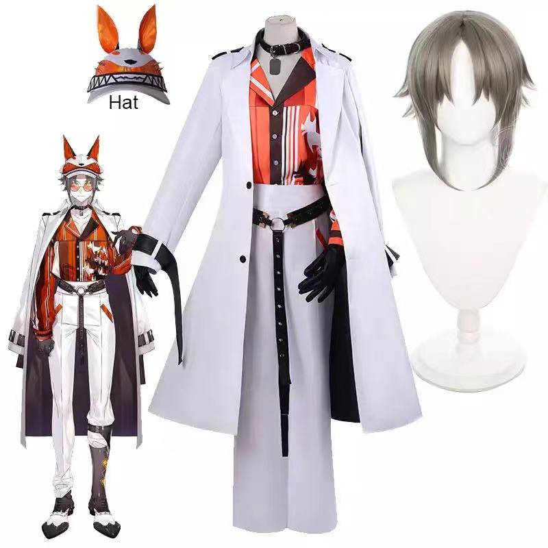VTuber Mysta Rias Cosplay Costume Nijisanji Virtual YouTuber Mr.Rias/Ike Eveland Wig Fox Adult Full 