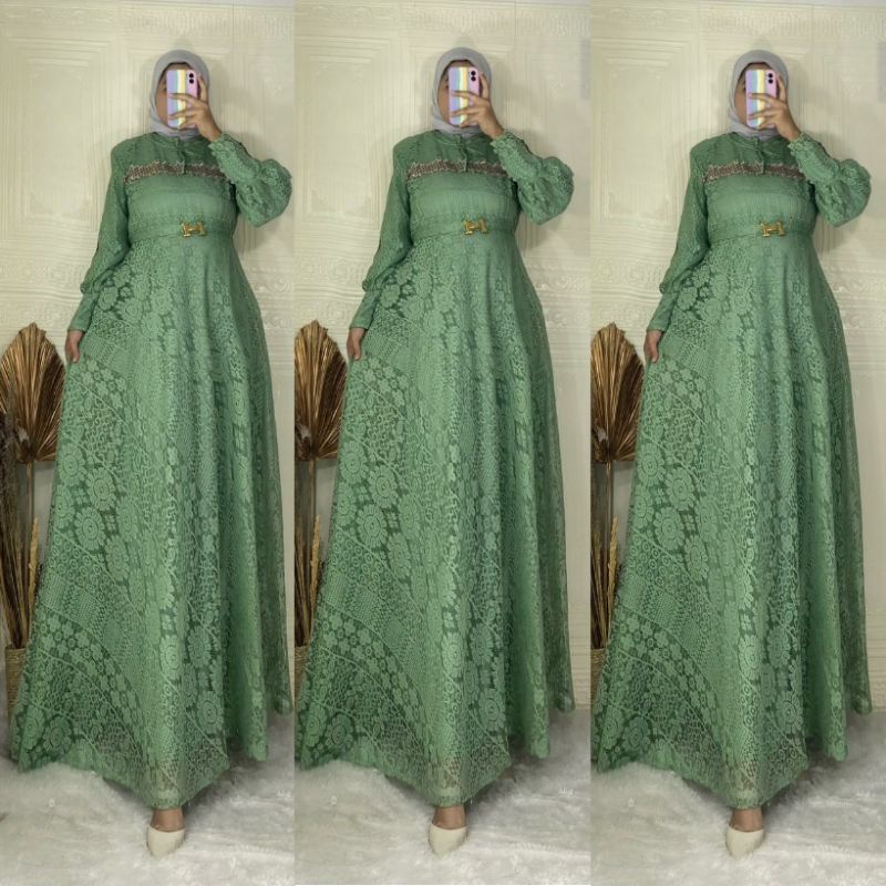 GAMIS BROKAT PESTA GAMIS BROKAT WANITA REMAJA MODEL TERBARU TERLARIS SUPER MAYUNG SYIRKEL BISA SERAG