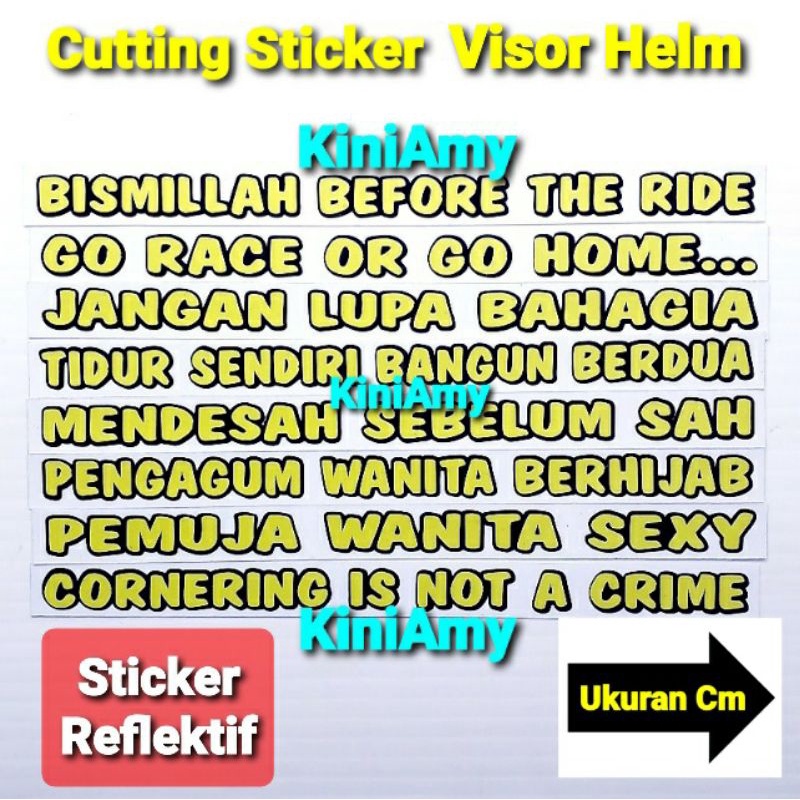 Cutting Sticker Visor Helm Sticker Kaca Helm | Cutting Sticker Helm | Cutting Sticker Reflektif | St