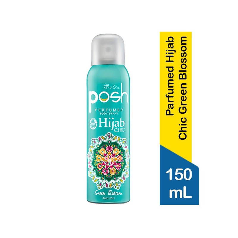 Jual POSH PERFUMED BODY SPRAY HIJAB GREEN BLOSSOM 150 ML | Shopee Indonesia