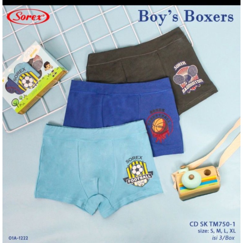 Celana dalam Boxer Anak cowok laki laki  TM750 (3pcs)